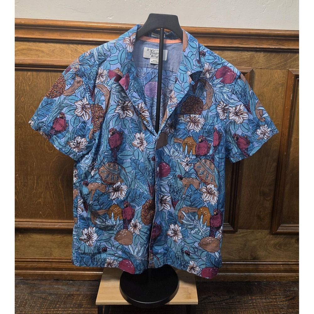Slim Fit Penguin Munsingwear 100% Cotton Button  Shirt Mens Medium Heritage
